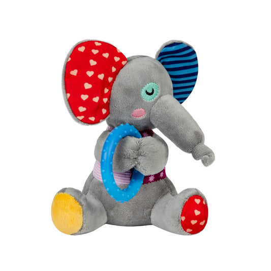 Іграшка слоненя з кільцем та пискавкою 16 см GiGwi Plush
