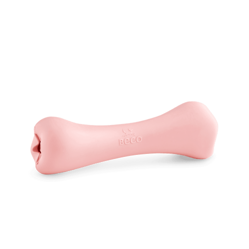 Жувальна іграшка з отвором для смаколиків Pink Treat Bone  Beco Pets