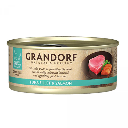 Вологий корм для котів філе тунця з лососем Grandorf TUNA FILLET & SALMON 70 г