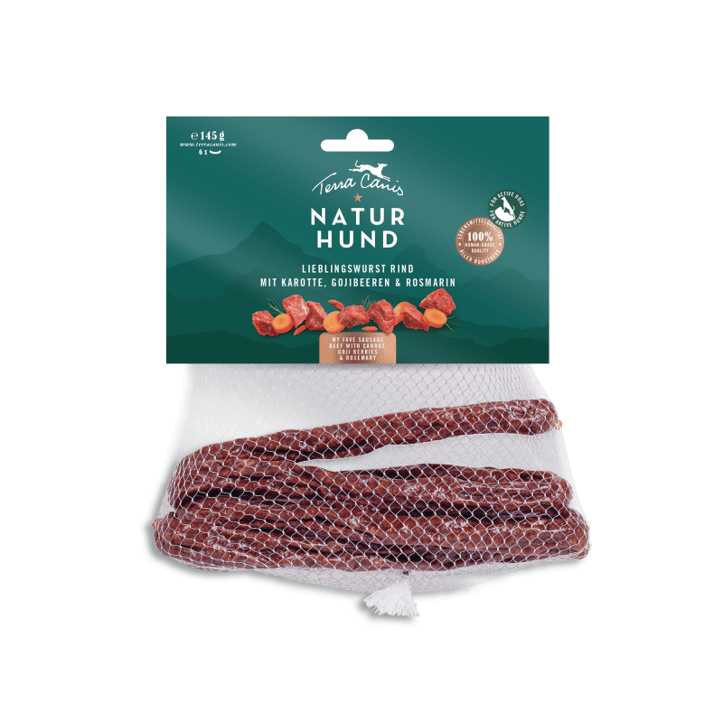 Ковбаски м'ясні для собак натуральні Lieblingswurst Naturhund Terra Canis 145г (6 шт)