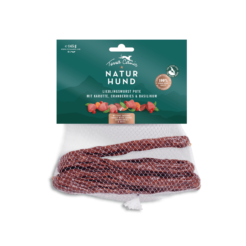 Ковбаски м'ясні для собак натуральні Lieblingswurst Naturhund Terra Canis 145г (6 шт)