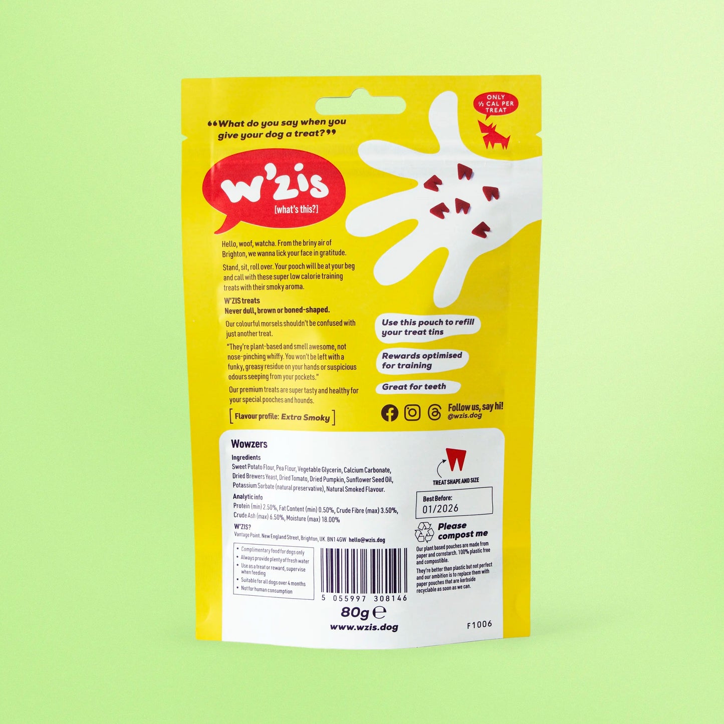 Веганські смаколики в Pouch з гарбузом та димним смаком Wowzers W'ZIS 80 г