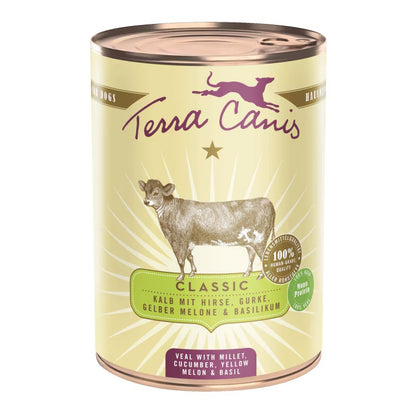 Вологий корм для собак телятина з пшоном, огірком та медовою динею Classic Menu Terracanis
